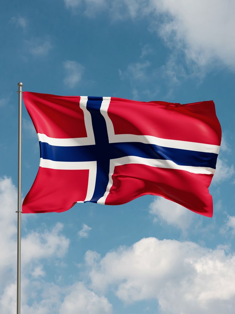 Norsk flagg til flaggstang 6 meter - Lengde 200 cm