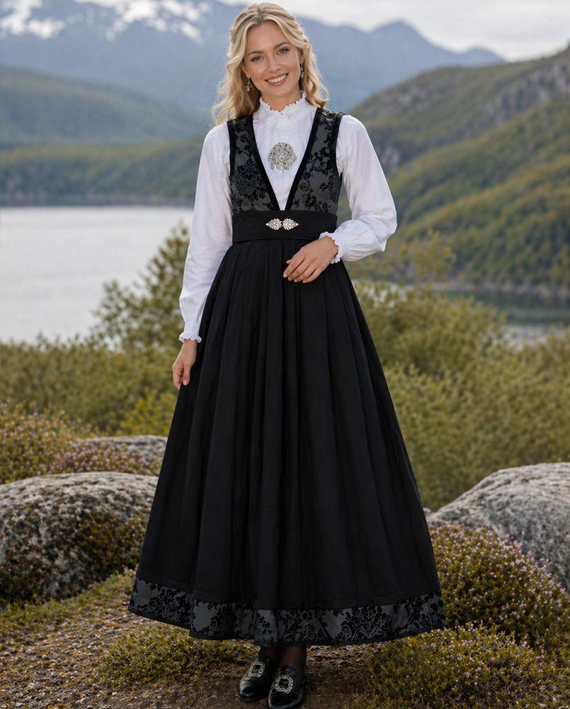 Nye Tora festdrakt til dame i sort