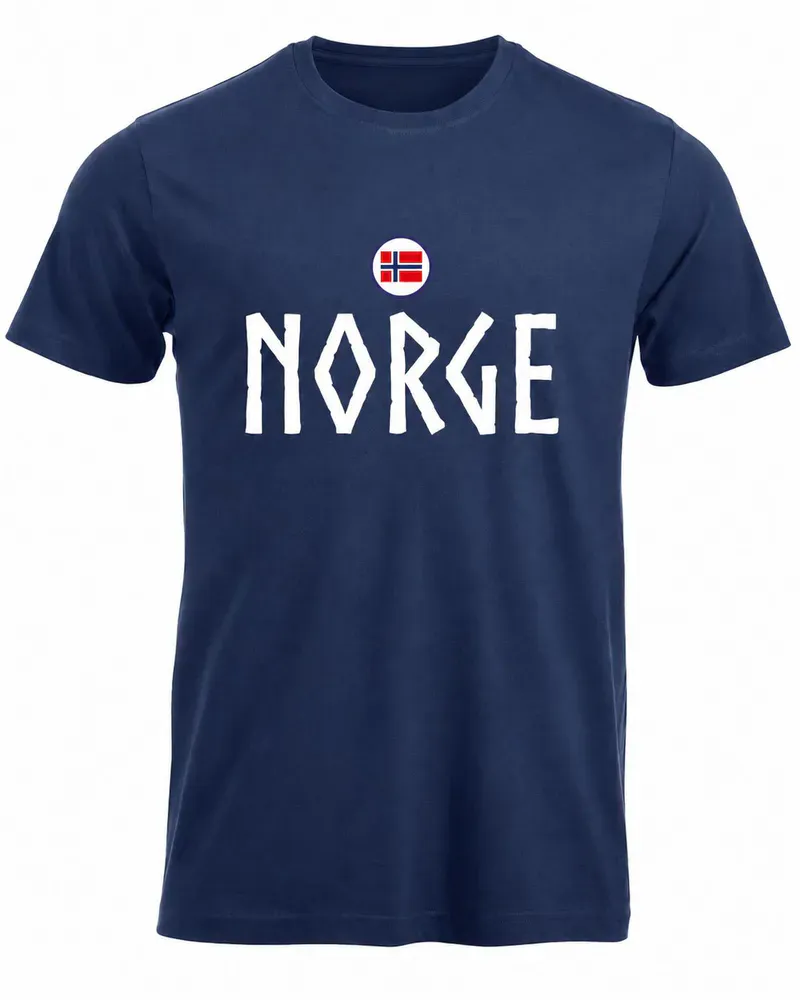 Norge t-shirt i marine viking til barn - Perfekt til fotball-VM