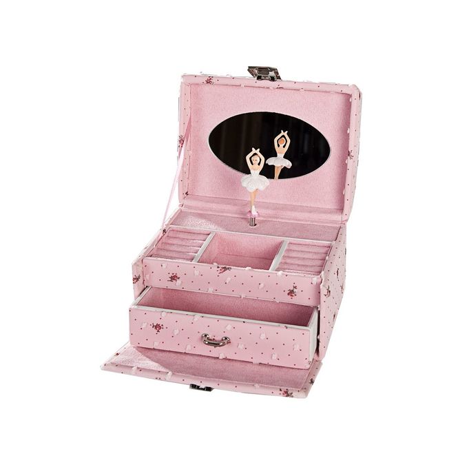 Hovedbilde Rosa smykkeskrin med ballerina