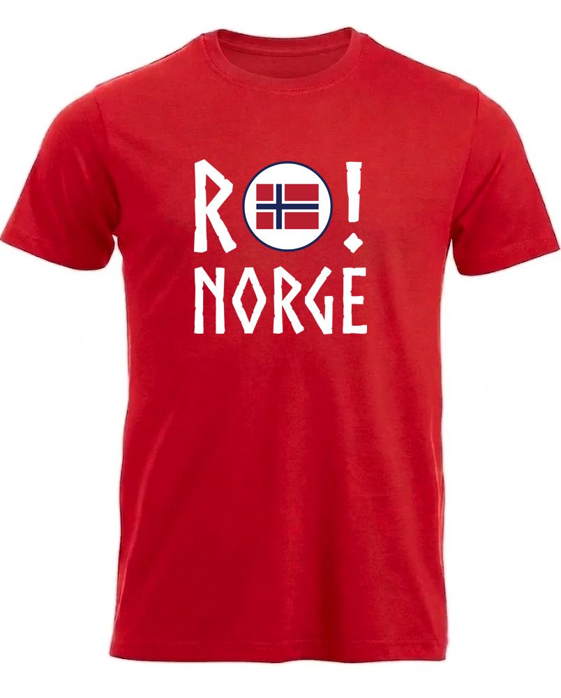 RO! Norge t-shirt i rød - Norsk supporter T-skjorte