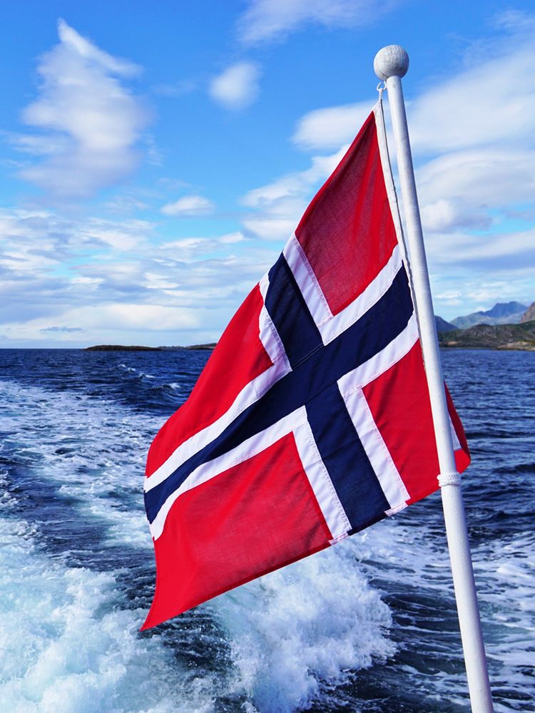 Norsk Båtflagg til båt 25-31 fot - 75 cm